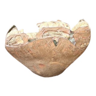 Vintage Monumental Original Slab Built Studio Pottery Bowl For Sale