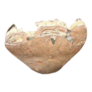Vintage Monumental Original Slab Built Studio Pottery Bowl