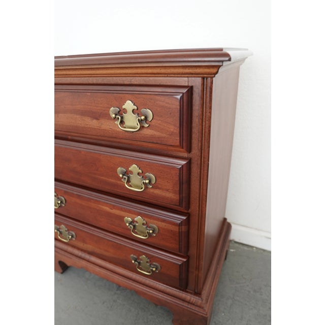Brown Vintage American Drew Traditional Mahogany 4-Drawer Nightstand For Sale - Image 8 of 12