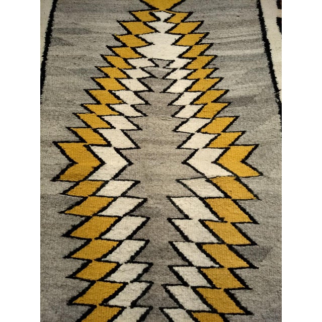 Vintage Native American Navajo Rug, Eye Dazzler Pattern, Wool & Cotton, Tribal Wall Art, 3x5 For Sale - Image 9 of 11