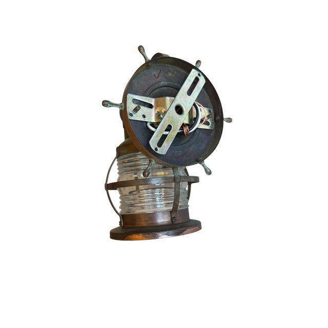 Circa 1930’s Nautical Lantern Copper Porch Light For Sale - Image 4 of 6
