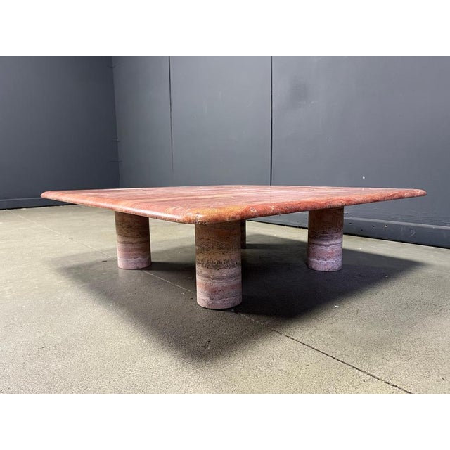 Red Travertine Coffee Table by Angelo Mangiarotti for Up&Up, Italy, 1970s For Sale - Image 6 of 16