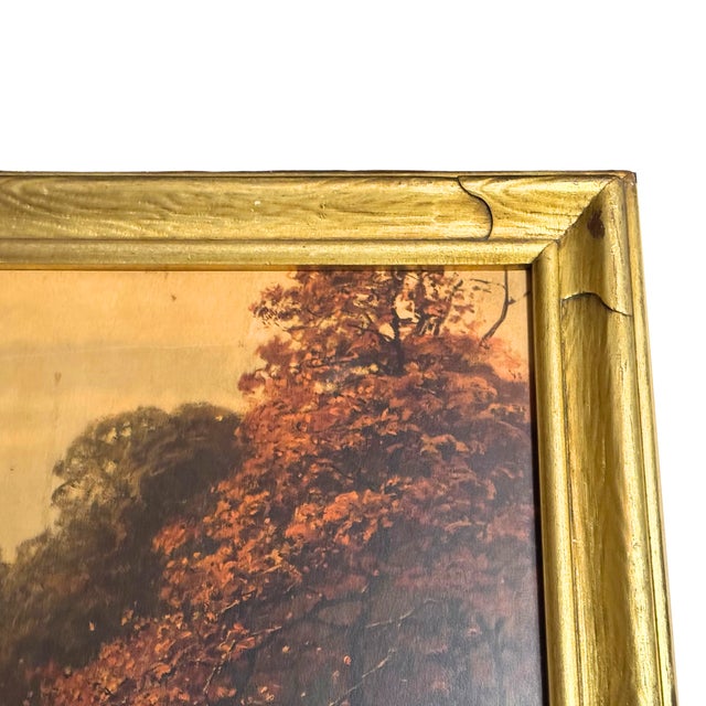 Gold Antique Newcomb Macklin Style Carved Gilt Wood Art Nouveau Frame Large For Sale - Image 8 of 10