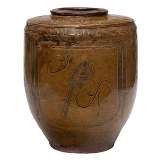 Chinese Bird & Flower Vinegar Pot, C. 1850 For Sale