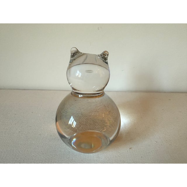 Modern Baccarat Crystal Cute Fat Cat For Sale - Image 3 of 6