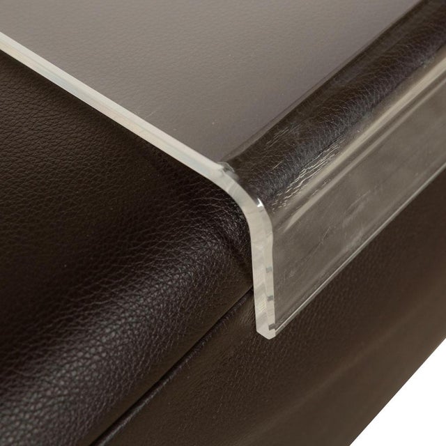 Animal Skin Leather Stool in Brown from Koinor Volare For Sale - Image 7 of 16