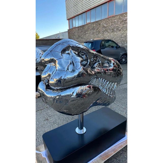 Tyrannosaurus Rex Sculpture in Stainless Steel For Sale - Image 12 of 15