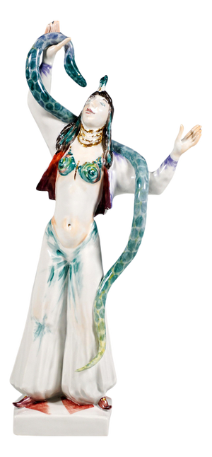 Snake Charmer Circus Figurine by Peter Strang for Meissen, 1998