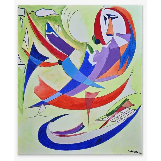 Giorgio Lo Fermo, Futurballa, Original Oil on Canvas, 2022 For Sale - Image 3 of 5