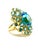 Blue Bochic "Orient" Vintage Blue Topaz Cocktail Ring Set In 18K Gold & Silver For Sale - Image 8 of 18