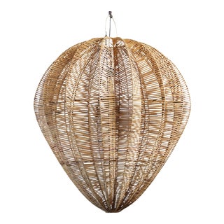 Honey Rattan Starfruit Lantern Large For Sale