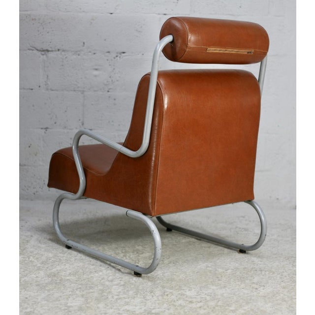 Space Age Armchair in Tubular Metal and Imitation Leather, 1960s For Sale - Image 12 of 16