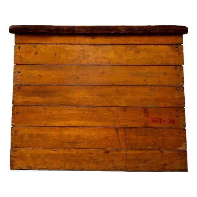 Vintage Industrial Wood and Leather Gym Vaulting Box, 1940s For Sale