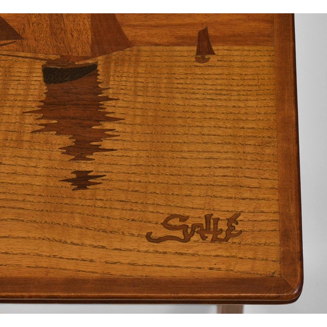 Art Nouveau Seascape Boats Nesting Tables by Emile Gallé, 1900s, Set of 4 For Sale - Image 15 of 18