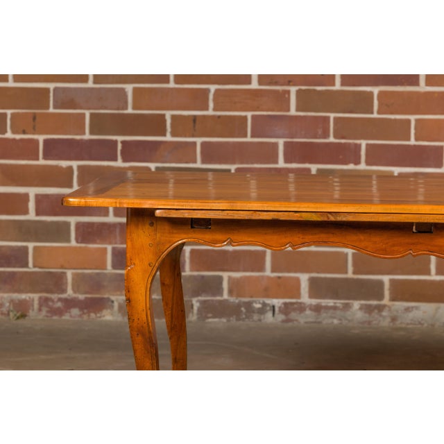 19th Century French Fruitwood Dining Table with Bread Board and Cabriole Legs For Sale In Atlanta - Image 6 of 12