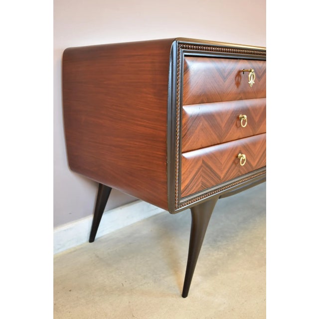 Vintage Italian Nine-Drawer Commode Attributed to Vittorio Dassi, 1950s For Sale - Image 10 of 12