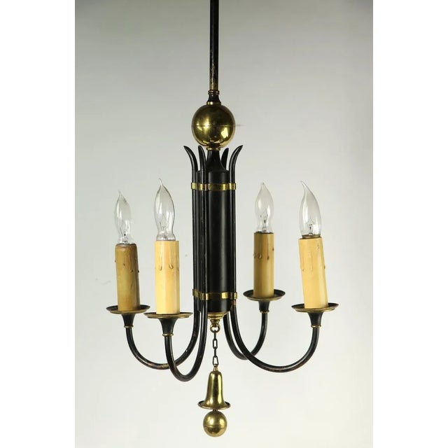 Black Art Deco Regency Style Chandelier For Sale - Image 8 of 12