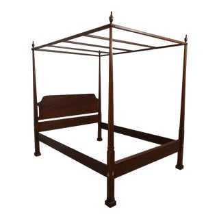Henkel Harris Queen Size Mahogany Canopy Poster Bed For Sale