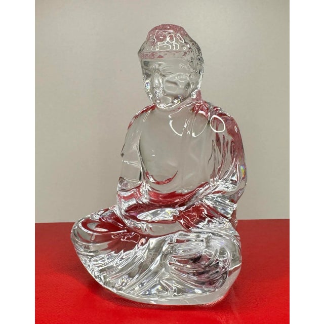 Baccarat Baccarat French Crystal Mini Buddha Figurine For Sale - Image 4 of 9