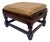 Ethan Allan Heirloom Collection Leather and Solid Wood in Nutmeg Finish Footstool For Sale