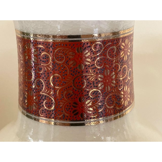 Vintage Late 20th Century Satsuma Vase With Butterflies and Brightly Colored Flowers For Sale - Image 11 of 13