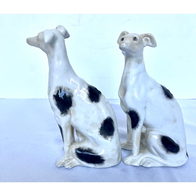 Vintage Maitland-Smith Hand-Painted Porcelain Whippet Figurines - A Pair For Sale - Image 13 of 18