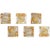 Set of Six Vintage Murano Mazzega Square Glass Sconces, Amber, Orange, Clear and Chrome For Sale