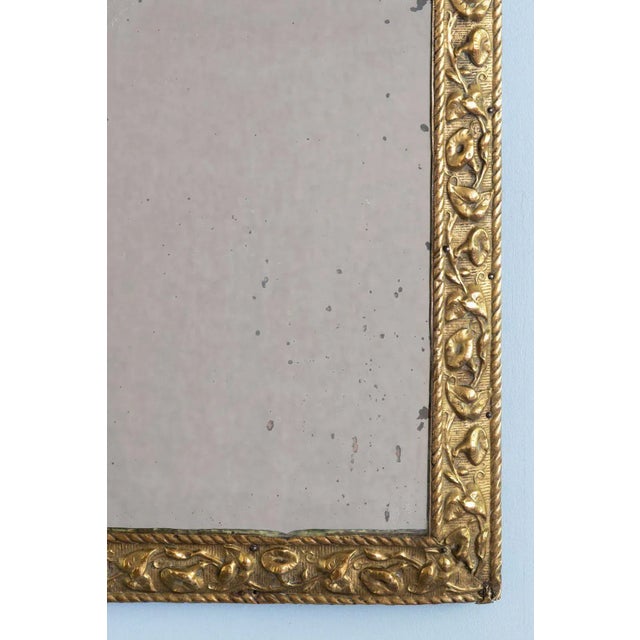 French Brass Floral Mirror, 18th Century For Sale - Image 3 of 8