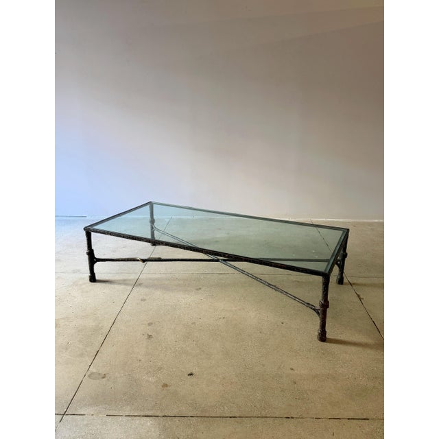 Coffee table designed by Christopher Chodoff, United States, circa 1980s. Rectangular form with a clear inset glass top...