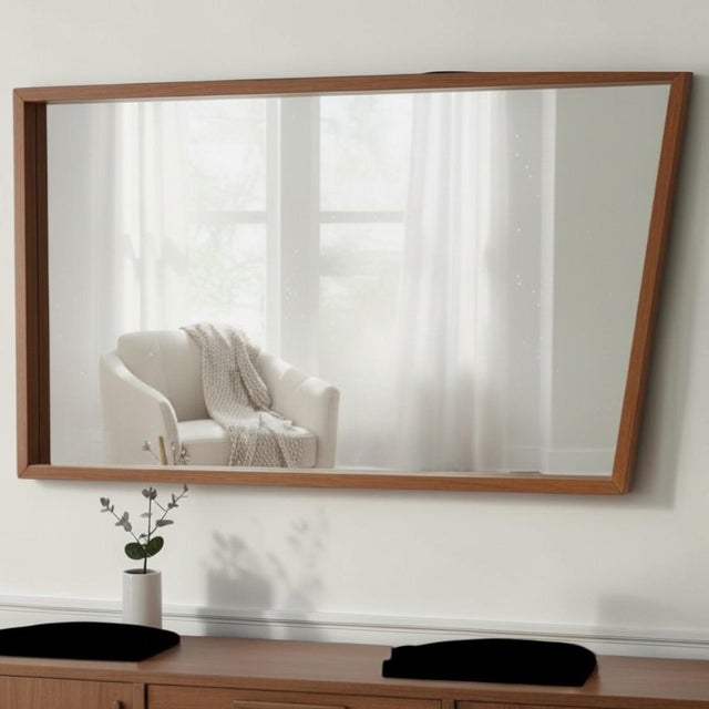 Mid-Century Modern Large Mid-Century Minimalist Scandinavian Teak Full-Length and Floor Mirrors For Sale - Image 3 of 17
