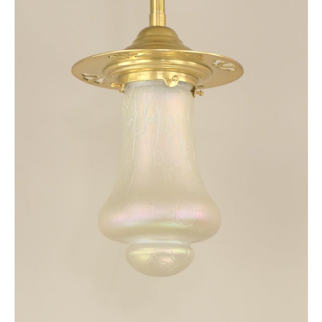 Contemporary Vintage Brass Pendant Light, 1920 For Sale - Image 3 of 9
