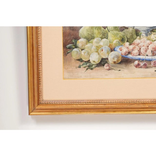 Paper 19th Century French Fruit Still Life Watercolor Painting Signed E Calmant, Framed For Sale - Image 7 of 13