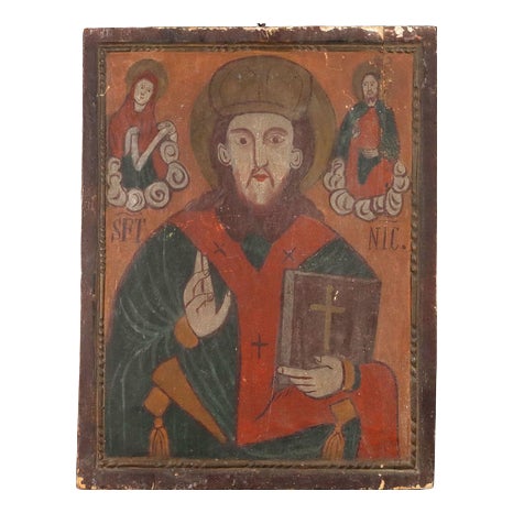 Icon of Saint Nicholas, Early 1800s, Tempera on Panel For Sale