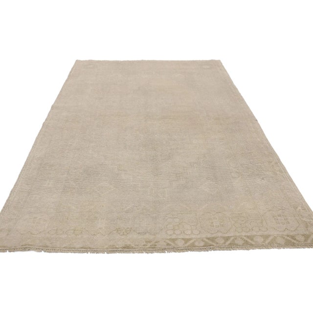 Modern Vintage Turkish Oushak Rug - 03'08 X 06'05 For Sale - Image 3 of 7