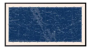 Reproduction Large Antique Nautical Blue Constellation Celestial Print