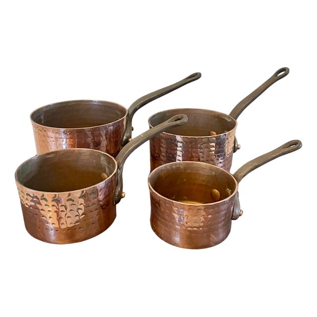 Antique George III Copper Pans, 1800, Set of 4 For Sale