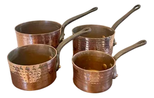 Antique George III Copper Pans, 1800, Set of 4