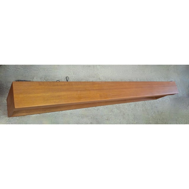 Mid-Century Modern Long Danish Floating Teak Sideboard with Lights, 1960s For Sale - Image 3 of 9