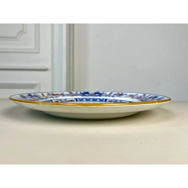 Victorian Antique Minton Imari Dinner Plate, 1879 Cobalt Blue Victorian Earthenware (10.4") For Sale - Image 3 of 11