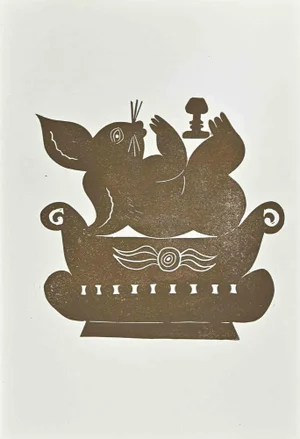 Jean Lurçat, The Rabbit in Vase, Lithograph, Mid-20th Century