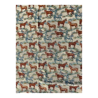 Vintage Equestrian Fabric / Tapestry For Sale
