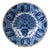 18th Century Dutch Delft Blue and White Peacock Dish For Sale