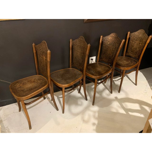 Late 18th Century Jakob & Josef Kohn Bentwood Chairs- Set of 4 For Sale - Image 4 of 12