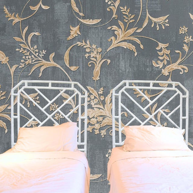 Henry Link Vintage Chinese Chippendale Style Twin Headboards Set of Two - White For Sale - Image 4 of 7