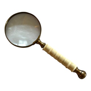 Vintage Style Ivory Color Bakelike Handle and Brass Fittings For Sale