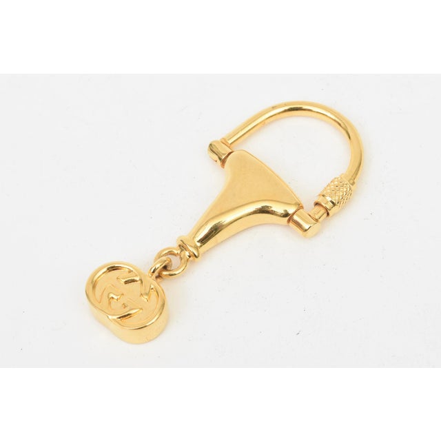 Metal Vintage Gucci Gold Plated Horse Bit Key Chain, 1970's For Sale - Image 7 of 9