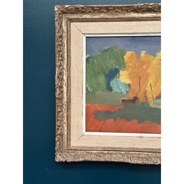Original Swedish Oil on Canvas – “Abstract Landscape” by Rune Pettersson – Signed – Vintage & Framed – 61 × 53 cm (24" ×...