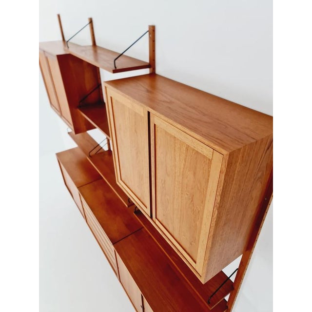 Large Mid-Century Danish Teak Wall Unit with 5 Cabinets by Poul Cadovius for Cado, Denmark, 1960s For Sale - Image 17 of 18