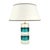 Stunning and rare mid century modern glass table lamp. This lamp is made up of stacked glass parts in teal and clear...