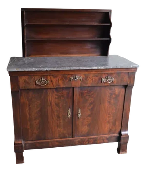 Empire Mahogany Folding Buffet with Marble Top
